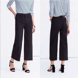 Madewell Black Wide Leg Crop Raw Hem Jean-27